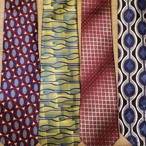 4 various 100% silk men's neckties